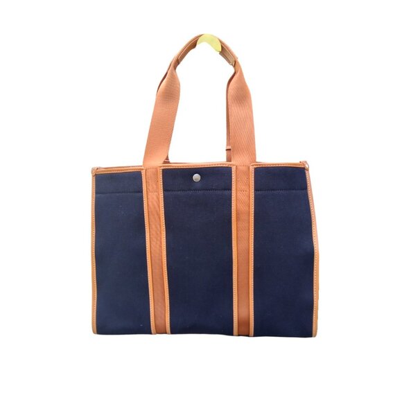 Tory Burch NEW Black & Tan Twill Tote Bag w removable interior Pouch $398 - Picture 2 of 11